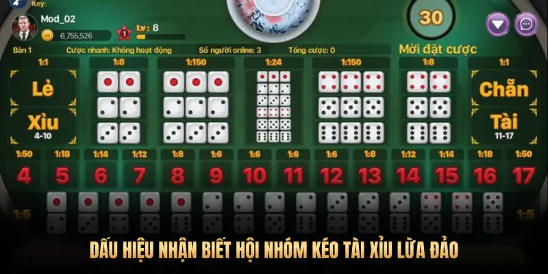 DẤU HIỆU NHẬN BIẾT HỘI NHÓM KÉO TÀI XỈU LỪA ĐẢO